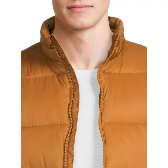 Swiss Tech Mens Puffer Vest Performance Gear Size S,M, L, XL, 2XL, 3XL Brown Zip - Picture 3 of 10